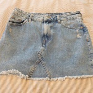 H&M divided blue jean denim skirt size 10